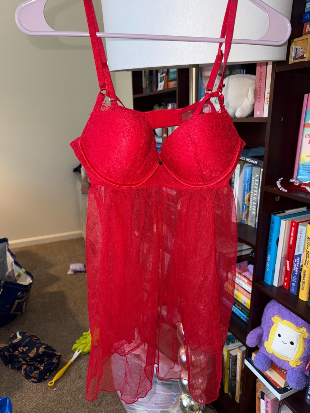 Victoria's Secret Red Lace Babydoll Chemise